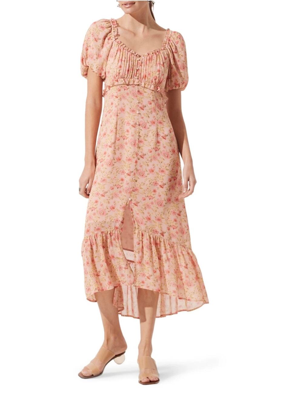 Astr the Label Baloon Sleeve Midi Dress Sz. XS cottage/ fairy NWOT
